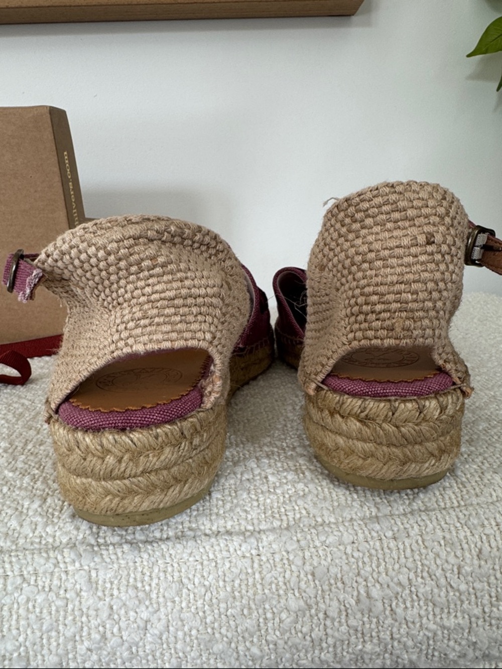Penelope Chilvers Magenta Velvet-Trim Espadrille Sandal - Picture 5 of 7